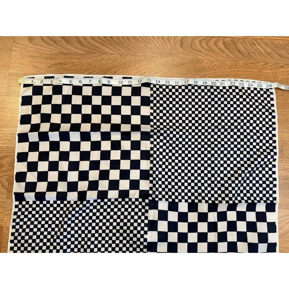 Vintage‎ John Wietz Scarf Navy Blue White Checkered Mod 60s 70s Square Glentex